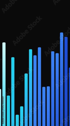Colorful Bars Rising on Black Background