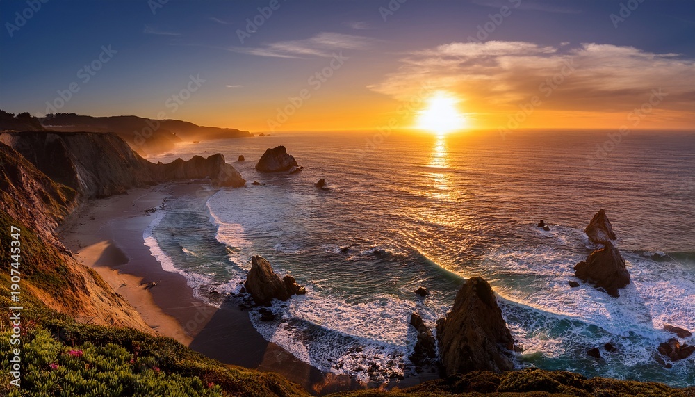 Fototapeta premium Beautiful Sunset Over California Coast