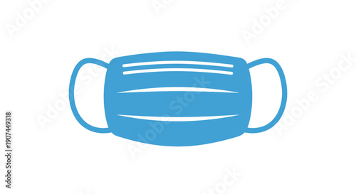 Blue Medical Face Mask for Protection Against Viruses and Germs.