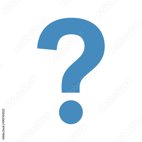 A large, bold, solid blue question mark symbol against a plain white background, creating a simple and direct visual representation of inquiry or uncertainty