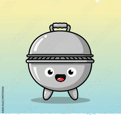 Cartoon Claypot Character with Facial Expression.