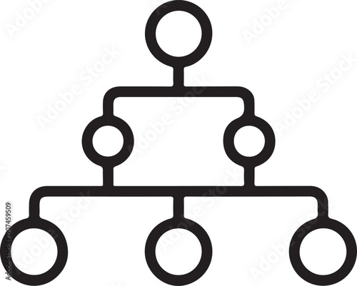 Organizational hierarchy structure diagram with single leader and multiple subordinates