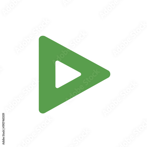Green Play Button Icon with Rounded Corners on a White Background Free Download Green Play Button Icon with Rounded Corners on a White Background - GFXLoad