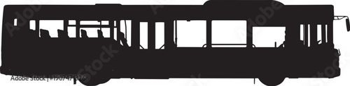 City Transport Bus Vehicle Silhouette Illustration Vector