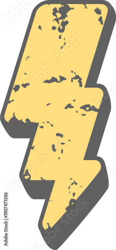 Retro Distressed Lightning Bolt Icon Grunge Vector Graphic