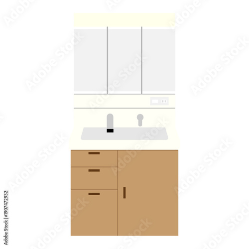 シンプルな洗面台のイラスト素材