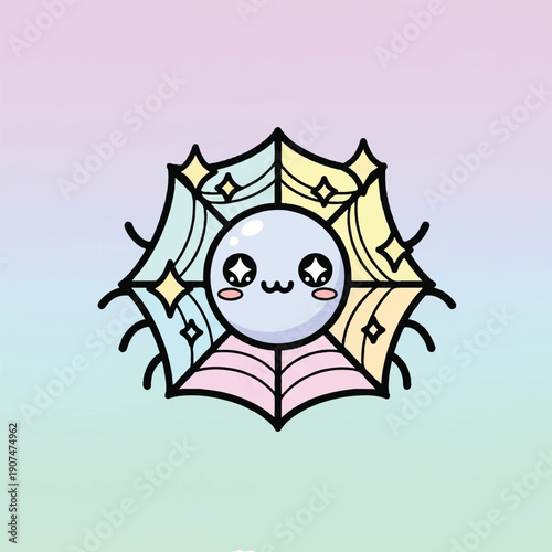 Cartoon Spider with Sad Expression.