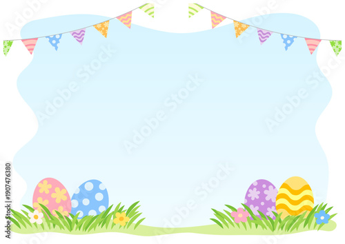 イースター背景｜ガーランド付き