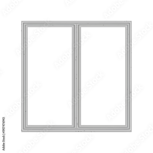 A clean, modern double-pane window frame on a white background, perfect for architectural designs and home improvement projects