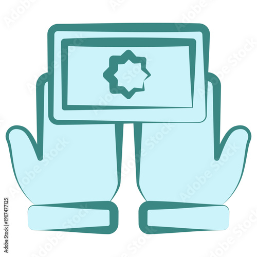 Charity Dual Tone Icon Mini Illustration, Use For Modern Concept, Print, Ui, Ux Kit, Web And App Development. Vector Related To Ramadan, Eid Al-Fitr, Eid Al-Adha And More