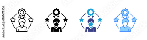 Experience icon set multiple style collection