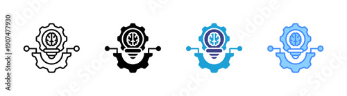 Innovation icon set multiple style collection