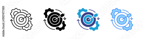 Effectiveness icon set multiple style collection