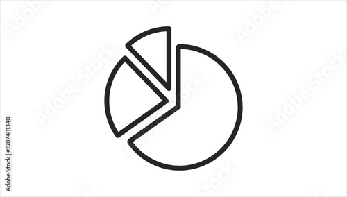 Simple black pie chart icon on white background.