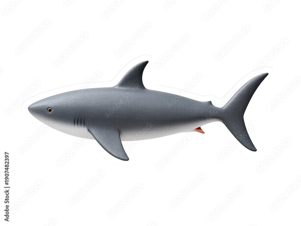 Fototapeta premium Shark shaped magnet decorative magnet crafted in the shape of a shark designed for refrigerators or other magnetic surfaces