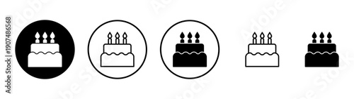 Cake icon vector. Cake sign and symbol. Birthday cake icon
