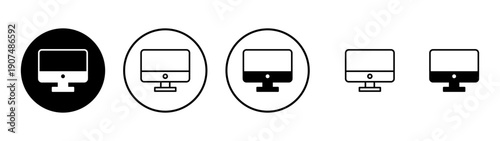 Computer icon vector. computer monitor sign and symbol