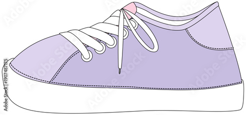 Purple sneakers illustration