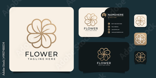 Minimalist monogram flower fashion beauty logo boutique spa yoga fashion