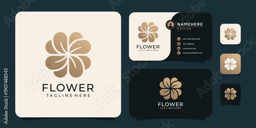 Flower leaf nature fashion beauty logo style for zen spa boutique salon
