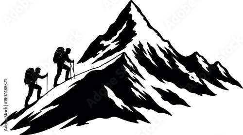 2 man climbing mount averest vector image