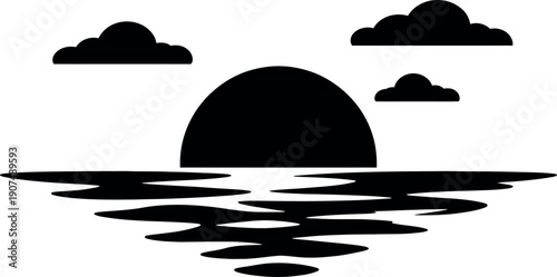 Sunset silhouette over the ocean