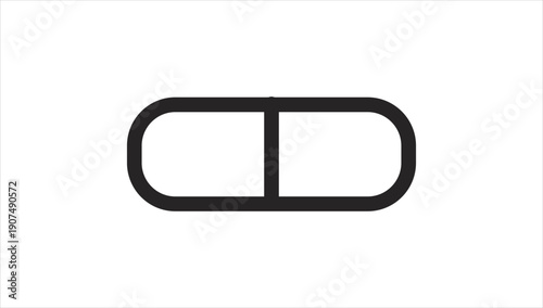 Simple black capsule icon on white background.
