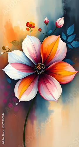 abstract, flower, floral, oilpaint, digital, art, artwork, painting, modern, contemporary, creative, artistic, texture, brushstroke, strokes, canvas, color, colorful, vibrant, vivid, expressive, aesth