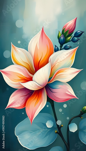 abstract, floral, flower, oilpaint, digital, painting, art, artwork, contemporary, modern, creative, artistic, texture, brushstroke, strokes, canvas, color, colorful, vibrant, expressive, aesthetic, b