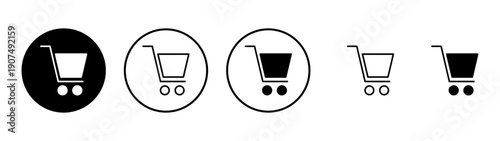 Shopping icon vector. Shopping cart sign and symbol. Trolley icon