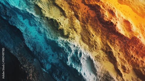 Abstract textured layers of vibrant hues