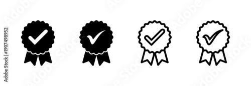 Approved icon vector illustration. Certified Medal Icon. check mark