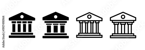 Bank icon vector illustration. Bank sign and symbol, museum, university