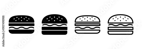 Burger icon vector illustration. burger sign and symbol. hamburger