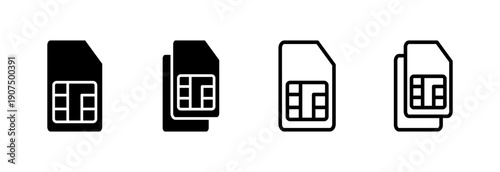 Sim card icon vector illustration. dual sim card sign and symbol