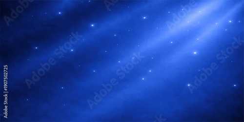 Blue abstract sky with stars and cosmic elements