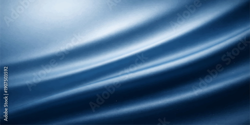 Abstract flowing blue silk and satin fabric background with smooth wave texture