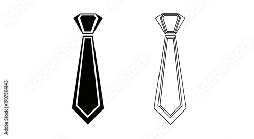 Two neckties, one solid black and one outlined in grey, displayed side-by-side against a white background.