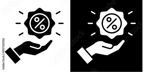 Promotion Icon Set White Glyph Style Collection