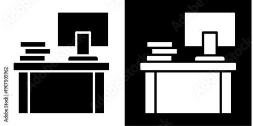 Counter Icon Set White Glyph Style Collection