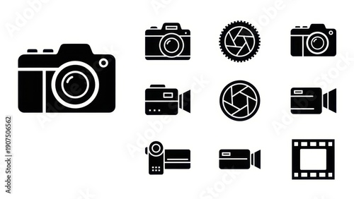 Camera Icons: Photography and Videography Equipment Collection