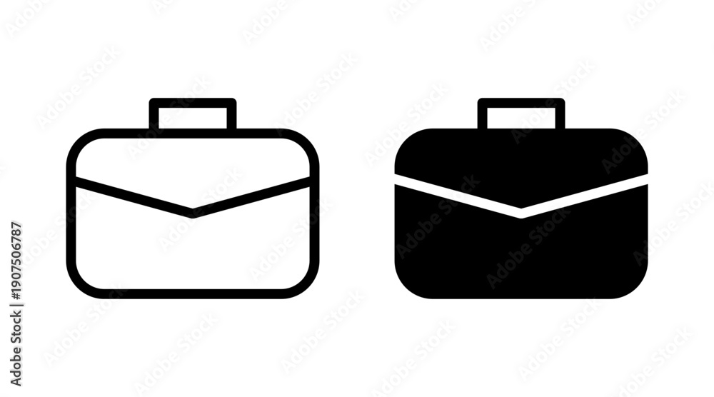 Fototapeta premium Briefcase icon set vector. suitcase sign and symbol. luggage symbol.