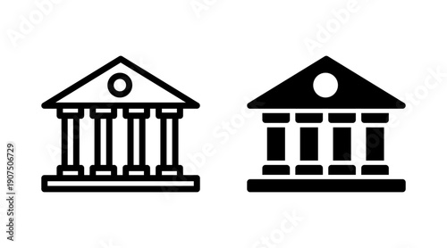 Bank icon set vector. Bank sign and symbol, museum, university