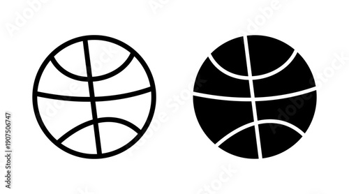 Basketball icon set vector. Basketball ball sign and symbol
