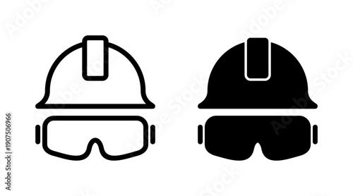 Helmet icon set vector. Motorcycle helmet sign and symbol. Construction helmet icon. Safety helmet
