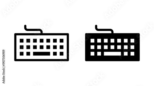 Keyboard icon set vector. keyboard sign and symbol