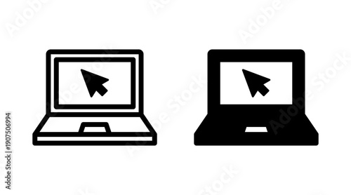 Laptop icon set vector. computer sign and symbol