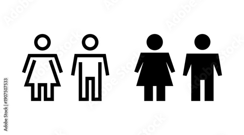 Man and woman icon set vector. male and female sign and symbol. Girls and boys