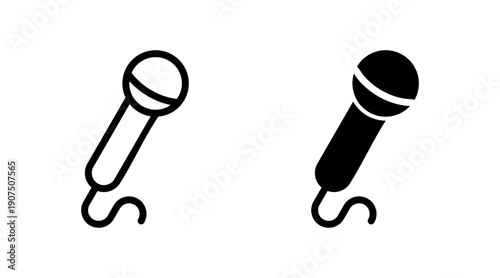 Microphone icon set vector. karaoke sign and symbol