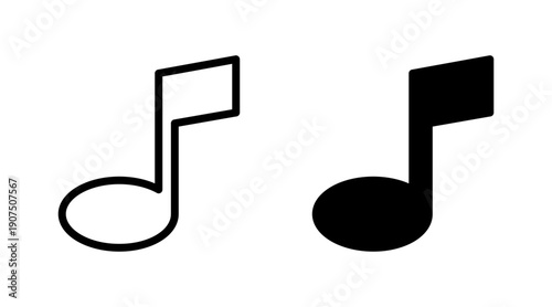 Music icon set  vector. note music sign and symbol